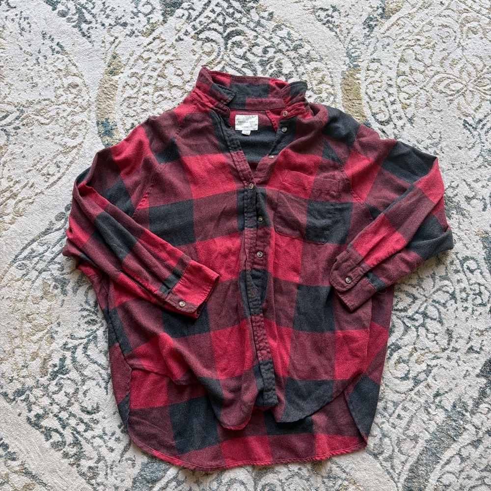 American Eagle Outfitters Red and Black Checkered flannel